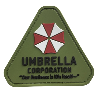 Driehoekige Umbrella Corp Aangepaste rubberen patches Naai beveiligings-PVC-patch
