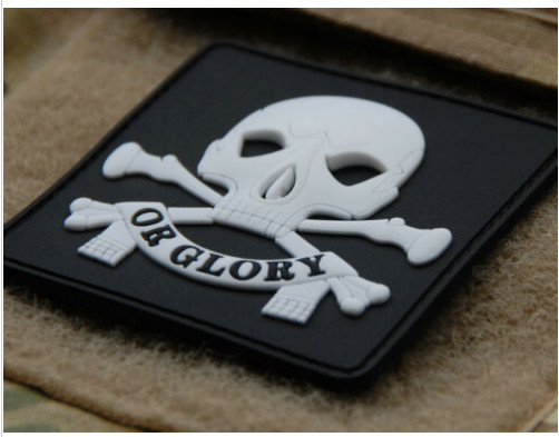 3D van de Kleureneco van Doodsglory skull military morale patch PANTON Vriendschappelijk Zacht Pvc