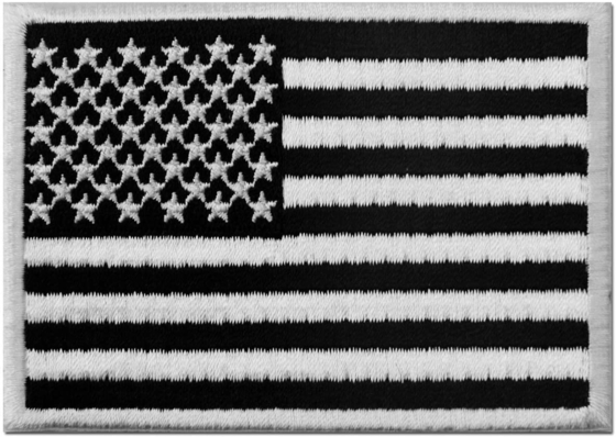 Het tactische Amerikaanse Vlag Geborduurde Militaire Ijzer van de Flardv.s. de Verenigde Staten van Amerika naait op Embleem - Wit &amp; Zwarte