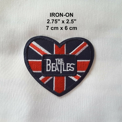 Het Beatles-Borduurwerk van het Kentekenhart ijzer-op het Flard Britse van het Muziekembleem Vlag Applique