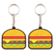 De zachte Leuke van de de Kettings 2D 3D Bevordering van Hamburgerpvc Zeer belangrijke Gift Mini Food Keychain