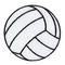 Het Flardijzer van het volleyballborduurwerk op de Geborduurde Applique-Achtergrond van de Keperstofstof