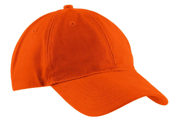 Bright Orange Six Eyelets Logo Baseball Caps Geborduurde Sweatband Cotton