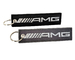 Geborduurd AMG logo Sleutelhanger Accessoire Crew Tag Ring Zwart Grijs Zilveren lettertype