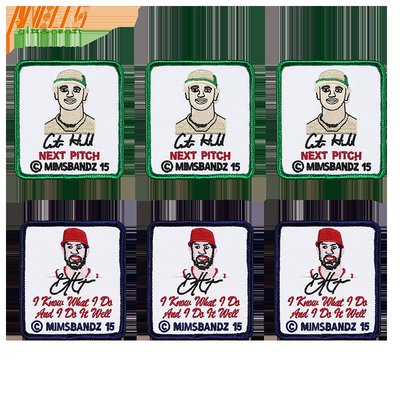 Custom borduurwerk patches ijzer op heldere plastic mouw verpakking met verweven rand