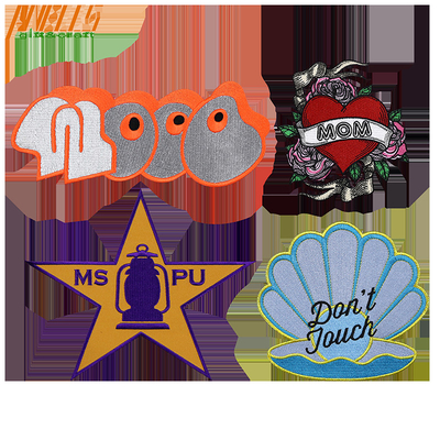 Custom Logo Stof Geborduurd Geweven Hoed Patch Custom Hook en Loop Iron op Chenille Letter Embroidery Patches