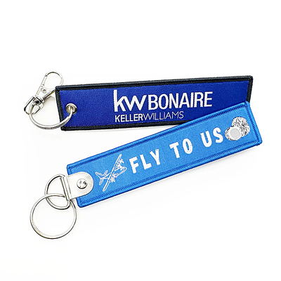 Op maat geweven sleutelhanger souvenir cadeau grote ring op maat logo op maat vorm