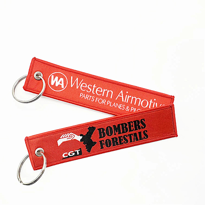 Gepersonaliseerde polyester geweven sleutelhanger met grote ring voor gepersonaliseerde cadeautjes