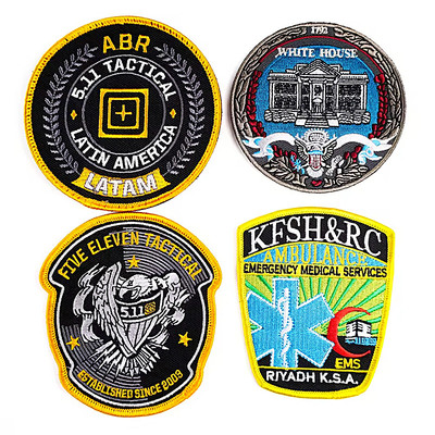 Goedkwaliteit Custom Embroidery Label Patch Hook en Loop Embroidered Patches