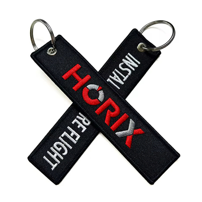 Aanpasbare Sleutelhanger Dubbelzijden Borduurde Sleutelhanger Custom Logo Merrow Borduurde Patch Sleutelhangers