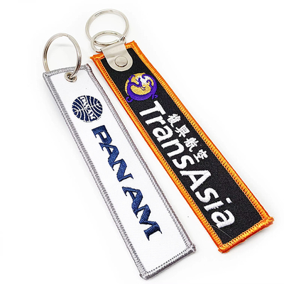 Custom Logo Stof Sleutel Tag Borduur Sleutelhanger Label Sleutelhanger