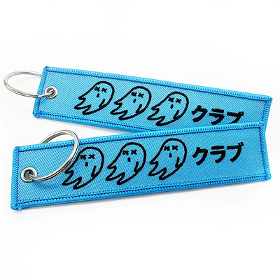 Custom Logo Stof Sleutel Tag Borduur Sleutelhanger Label Sleutelhanger