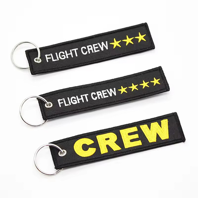 Fabriek Custom Stof Borduurwerk Sleutelhanger Bagage Tag Sleutelhanger Sleutelhangers