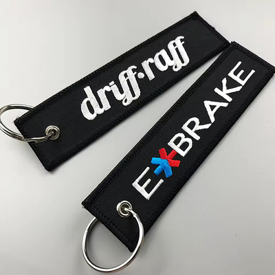 Fabriek Custom Stof Borduurwerk Sleutelhanger Bagage Tag Sleutelhanger Sleutelhangers