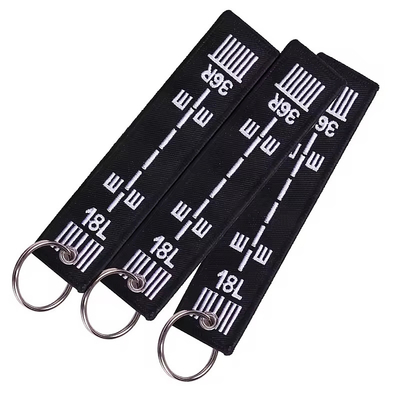 Fabriek Custom Stof Borduurwerk Sleutelhanger Bagage Tag Sleutelhanger Sleutelhangers