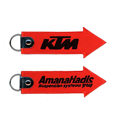 Custom Logo Stof Sleutel Tag Borduur Sleutelhanger Label Sleutelhanger