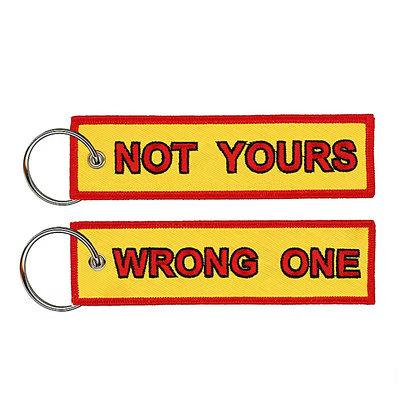 Custom Logo Stof Sleutel Tag Borduur Sleutelhanger Label Sleutelhanger