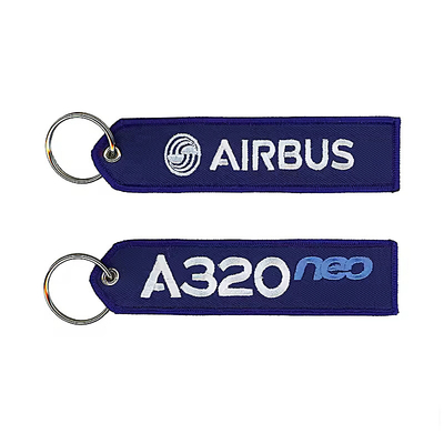 Groothandel Olecranon Hook Goedkoop Op maat gemaakt Vliegstof Borduurwerk Jet tag Geweven Sleutelhanger Met Je Eigen Logo