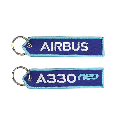 Groothandel Olecranon Hook Goedkoop Op maat gemaakt Vliegstof Borduurwerk Jet tag Geweven Sleutelhanger Met Je Eigen Logo