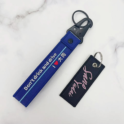 Direct Factory aangepaste promotiegeschenk logo borduurwerk Sleutelhanger