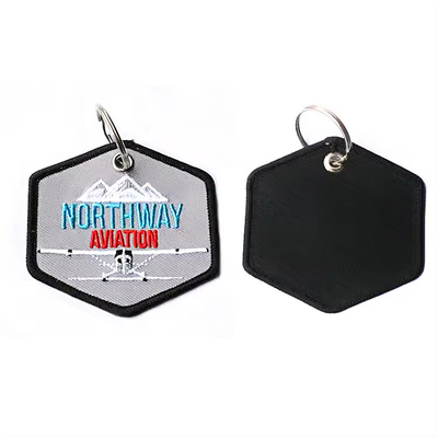 Direct Fabriek Custom geborduurde sleutelhanger Gepersonaliseerde berichtontwerp Stoffen