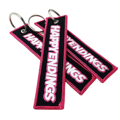 Direct Fabriek Custom geborduurde sleutelhanger Gepersonaliseerde berichtontwerp Stoffen