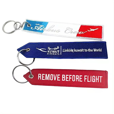 Stof Borduurwerk Sleutelhanger Flight Crew Motorfiets speciaal item geborduurde sleuteltags