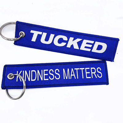 Custom logo Stof geborduurde sleuteltags Geweven logo voor de vlucht Jet tags Sleutelhangers Als cadeau