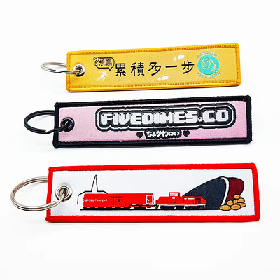 Geweven Stof Custom Blank Motorcycle Borduur Sleutelhanger Borduurde Anime Sleutel Jet Tag voor Auto &amp; Motorcycle