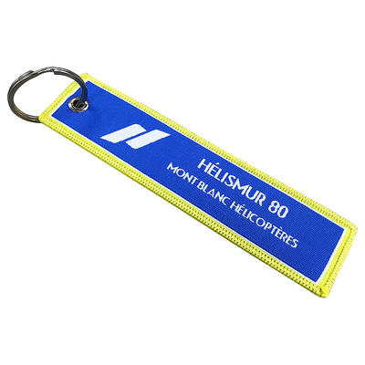 Custom Wholesale Woven Fabric Keychain Key Tag Custom Jet Tags Borduurwerk voor feest