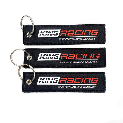 Custom Wholesale Woven Fabric Keychain Key Tag Custom Jet Tags Borduurwerk voor feest