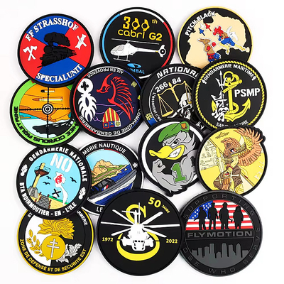 Op maat gemaakte rubber 3D logo label PVC geïmprimeerde gegraveerde rubber patch PVC patches