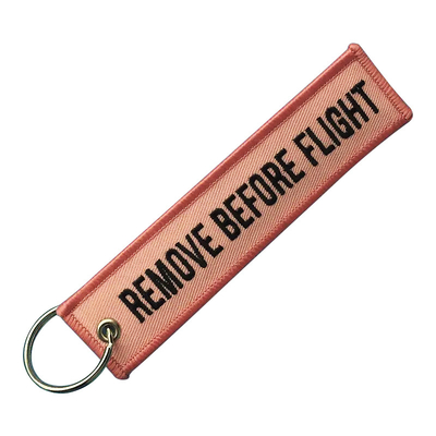 Creatief Duurzaam Custom Logo Sleutelhanger Dubbelzijdig Geweven Merk Geborduurde Sleutelhanger