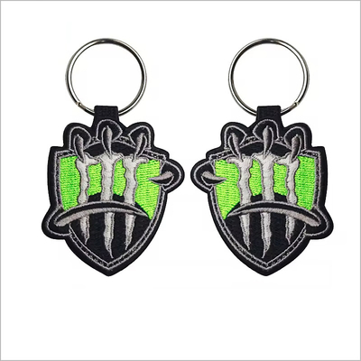 Custom geborduurde sleutelhanger Dubbelzijdige anime Geborduurde sleuteltags