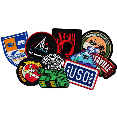 Gepersonaliseerde geborduurde logo patches met verweven rand ontwerp