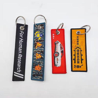 Gepersonaliseerde Gepersonaliseerde Geweven Sleutelhanger met Big Ring Aanhangsel