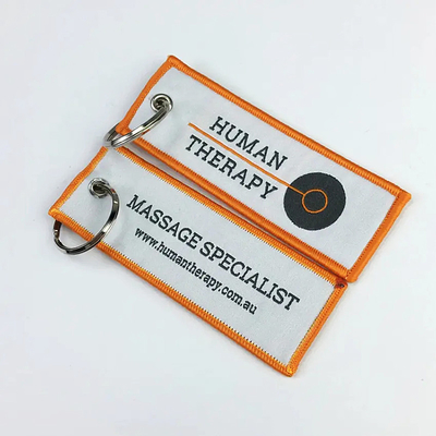 Polyester handgemaakte geweven sleutelhanger op maat voor uw bedrijf