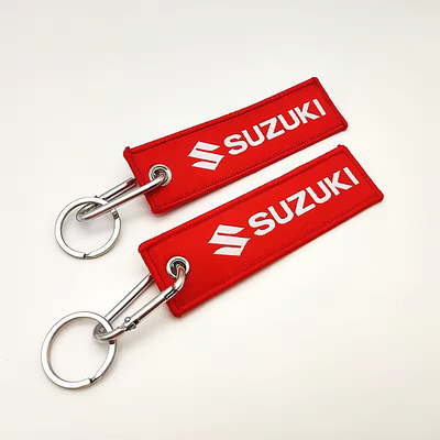 Op maat gemaakte geborduurde jet tag groothandel geborduurde stoffen sleutelhanger promotie geborduurde sleutelhanger