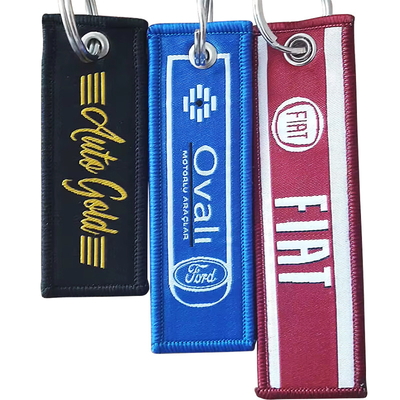 Custom Carabiner Stitching Woven Embroidery Jet Tag Sleutelhanger Eagle Beak Zwarte polsband Lanyard Sleutelhanger