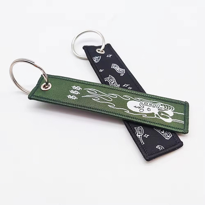 Gepersonaliseerde Woven Keychain Aviation Key Tag Keychain Jet Tag met Big Ring Aanhangsel