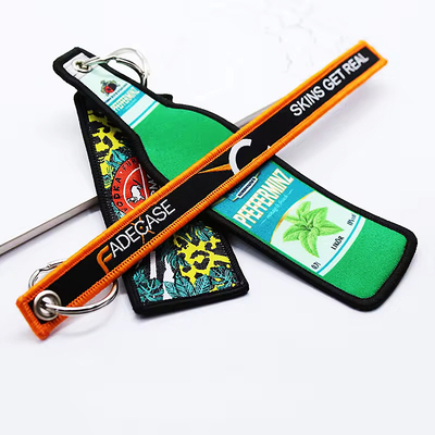 Gepersonaliseerde Woven Keychain Aviation Key Tag Keychain Jet Tag met Big Ring Aanhangsel