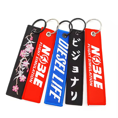 Gepersonaliseerde Woven Keychain Aviation Key Tag Keychain Jet Tag met Big Ring Aanhangsel