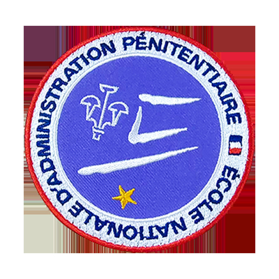 Geborduurde geweven stoffen logo patch met haak bevestiging voor aangepaste hoeden en kleding