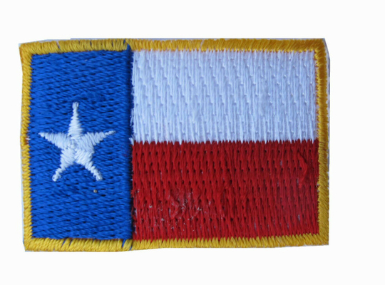 Het Ijzer van LONE STAR Texas State Flag Patch Embroidery op Gouden Grens Kleine 1-5/8“