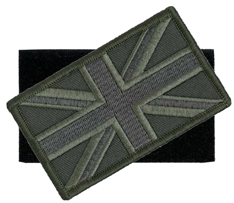 Het groene Britse Vlagflard hook&amp;loop naait op Unie Jack Army Embroidered Patch