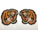 Katoenen van de het Flard Met de hand gemaakt Keperstof van Tiger Head Embroidery Iron On Applique Materiaal