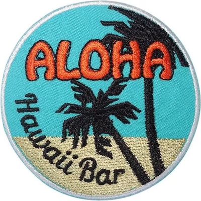 Het Staafijzer van Hawaï naait op de Palmen van Flardkleren Hawaiiaans Strand Geborduurd Kenteken