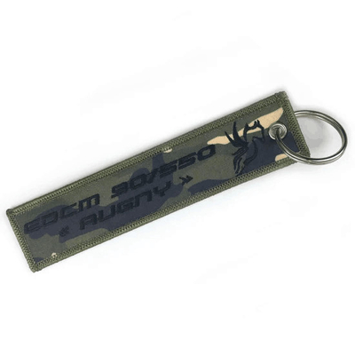 Camouflage Custom Stof Geborduurde Sleutelhangers In Nylon Voor Werknemer Herkenning