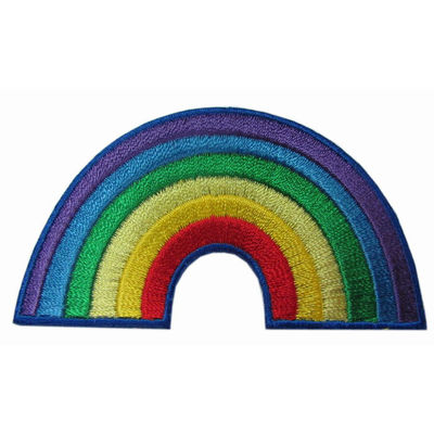 Leuke de Regenboog van het het Borduurwerkflard polyester van de Achtergrond12c Kleurendouane