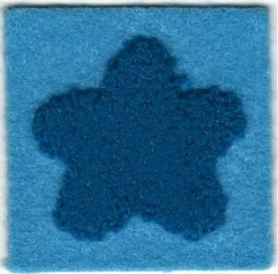 Het blauw Gevoelde Chenille-Flard van het Sterborduurwerk